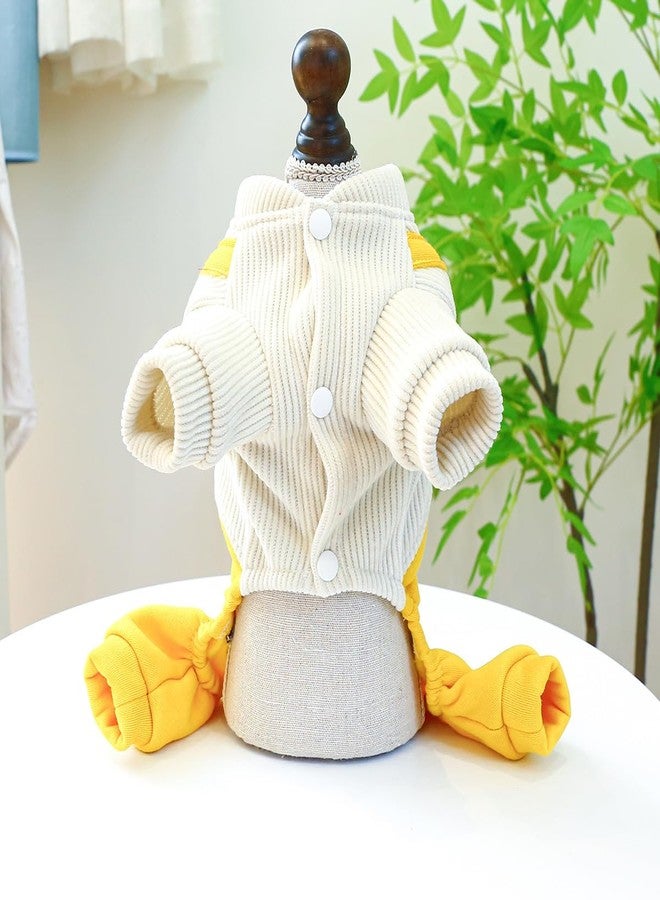 PETANGEL Cute Tiger Bib Dog Pajamas, Winter Romper with Drawstring Buckle for Small Dogs Puppy, Warm Dog Clothes with Leash Ring All-in-One Jumpsuit for Chiuhuahua, Yorkii (Size: S, Chest: 35-40cm) - Image 5